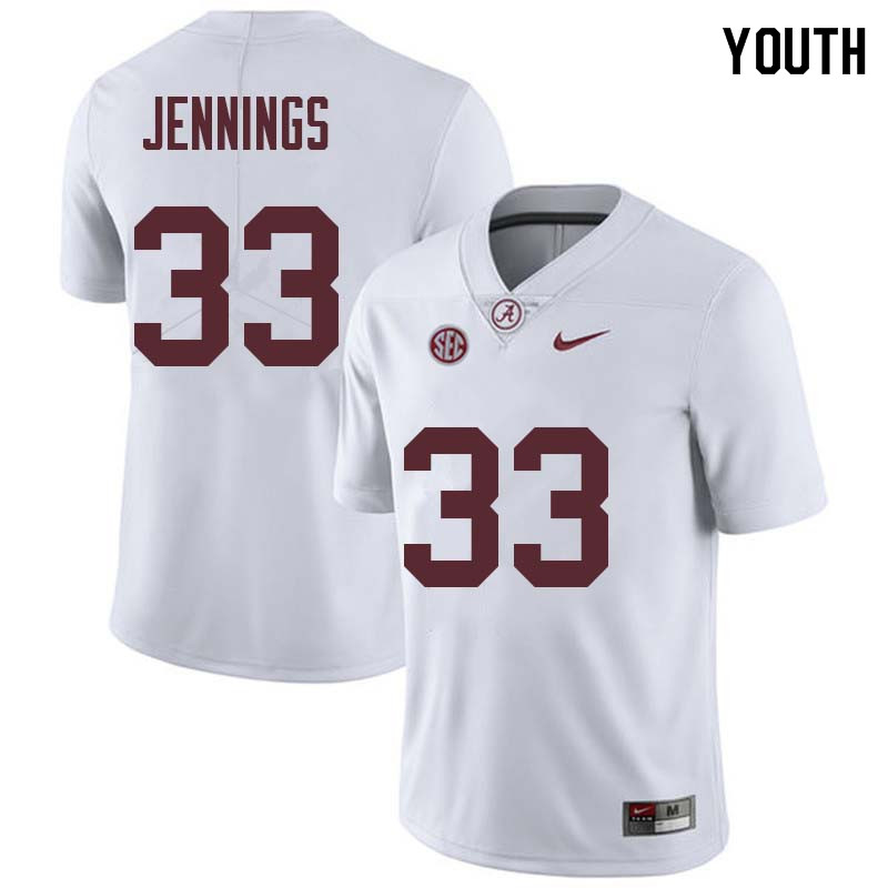 Youth #33 Anfernee Jennings Alabama Crimson Tide College Football Jerseys Sale-White